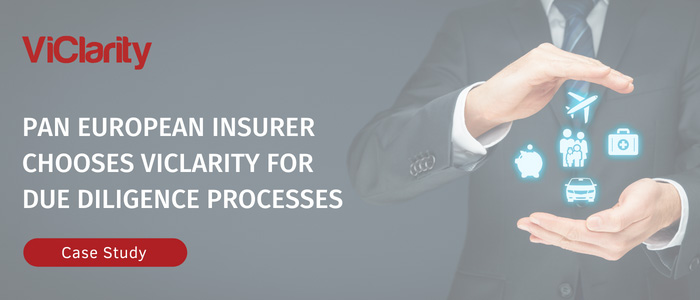Pan European insurer chooses ViClarity for due diligence processes